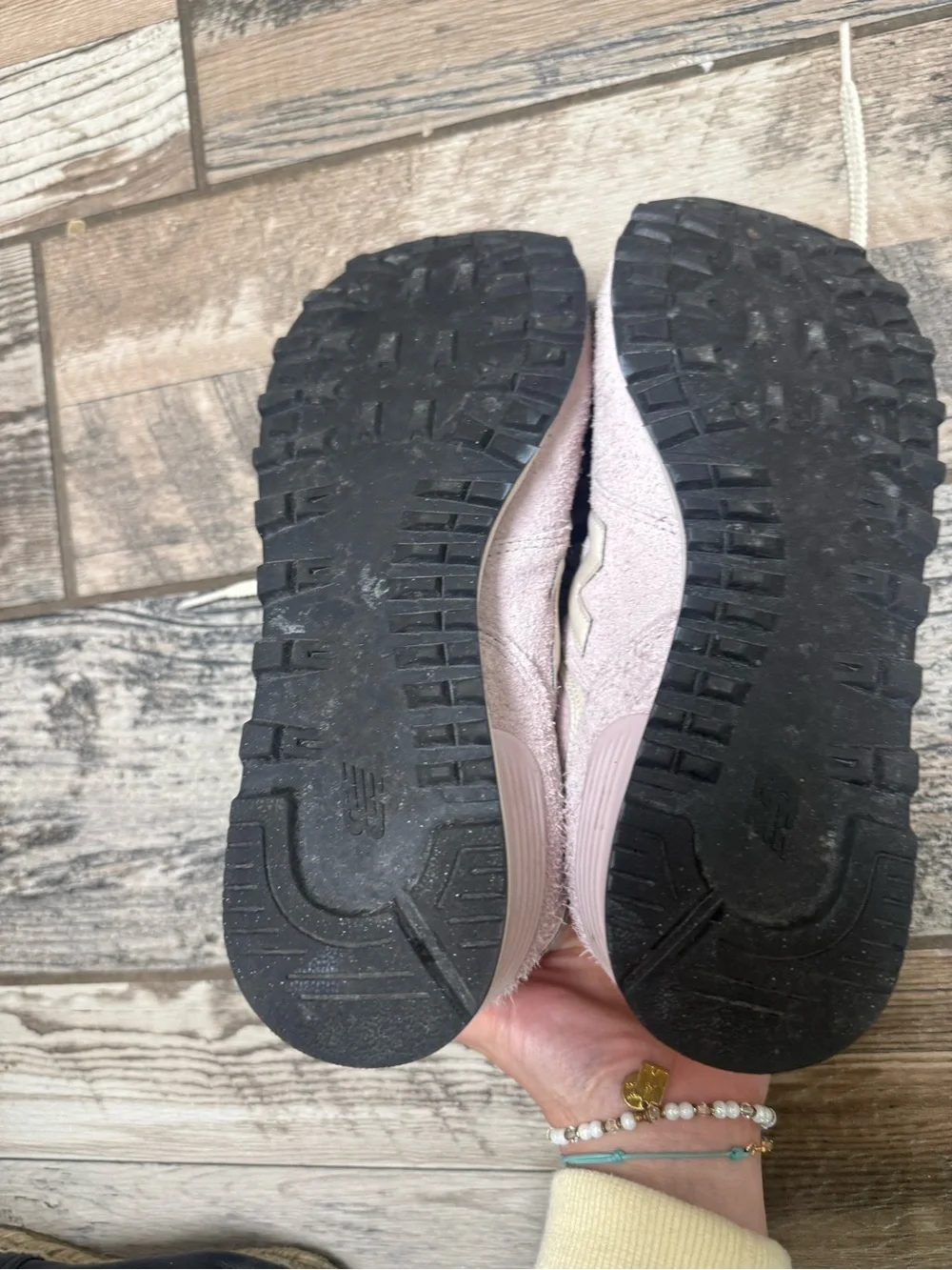 New Balance Women's Light Pink Suede & Mesh Sneakers
